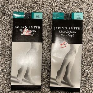 Vintage 90s Jaclyn Smith Sheer Support Knee High - Jet Black